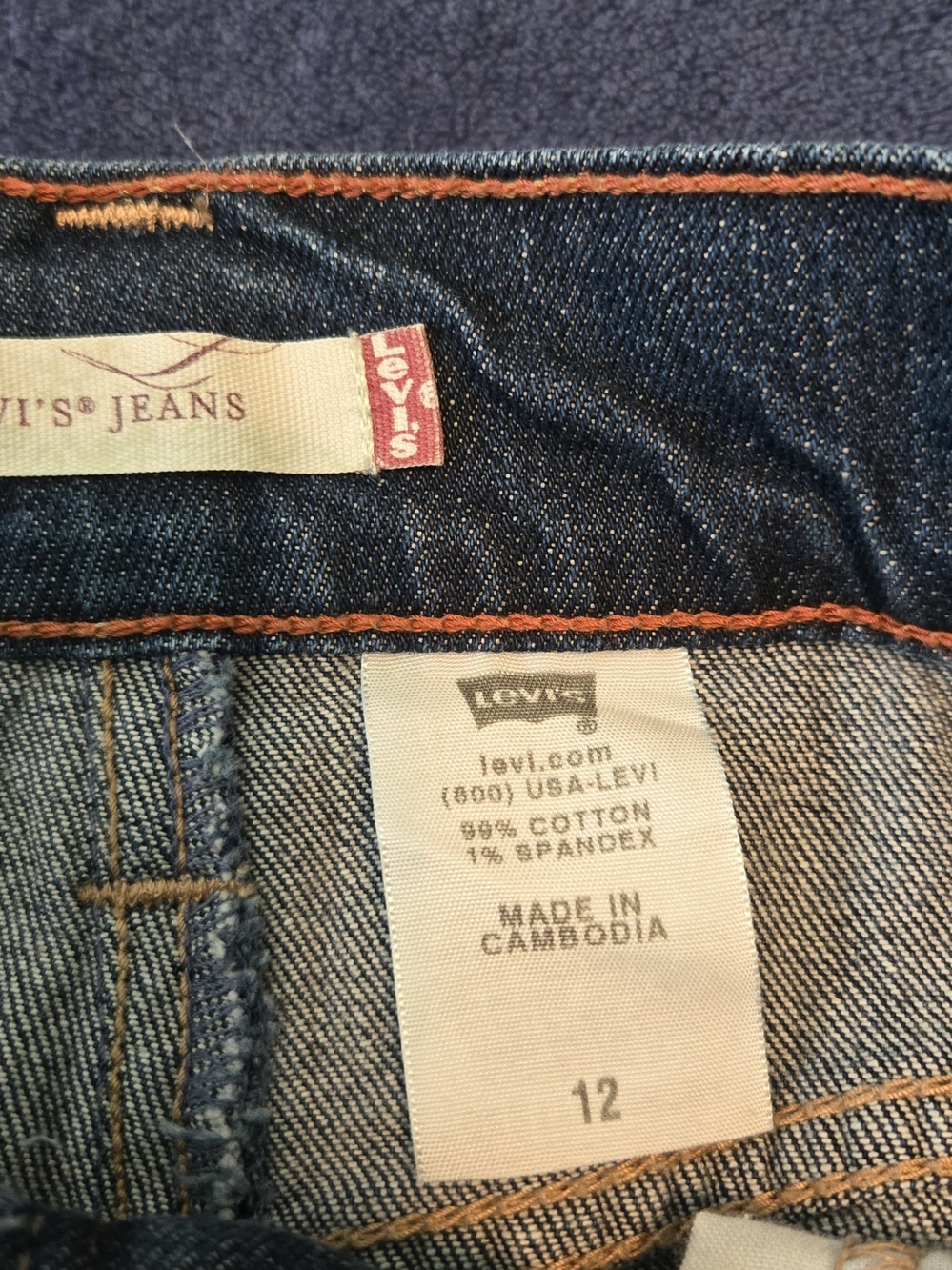 Levi's Blue Denim A-Line Jeans Skirt - Picture 3 of 5